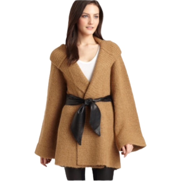 Elizabeth and James Sweaters - Elizabeth and James Oversized Hooded Cardigan Sweater Tan Color Size XS/S